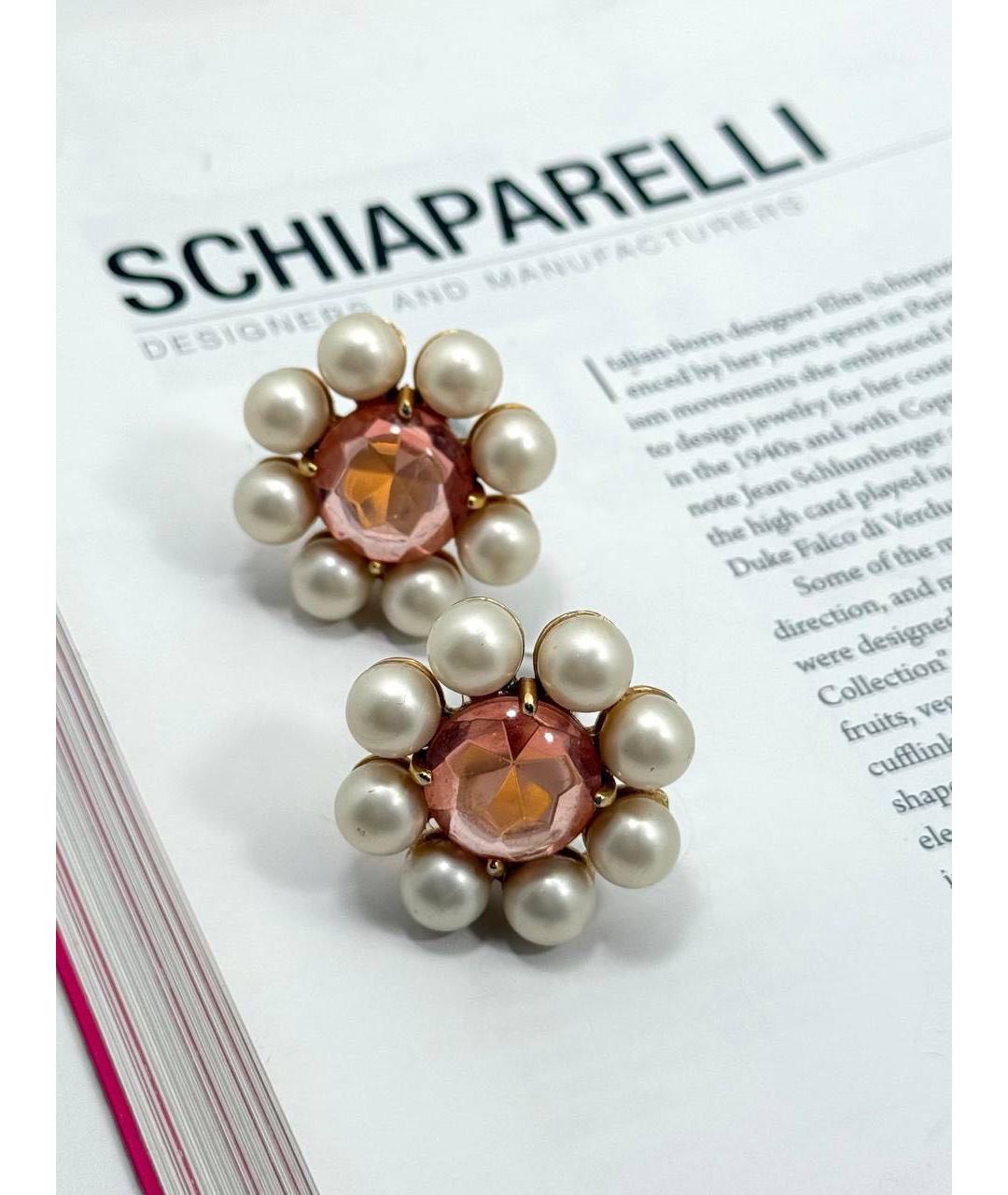 SCHIAPARELLI Розовые металлические клипсы, фото 3