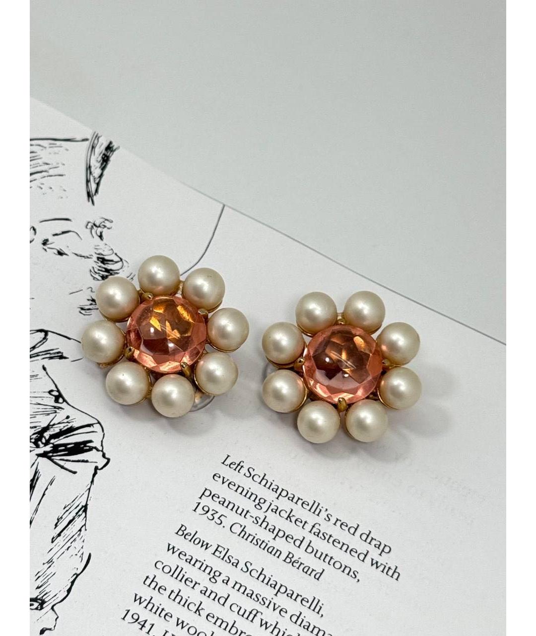 SCHIAPARELLI Розовые металлические клипсы, фото 7