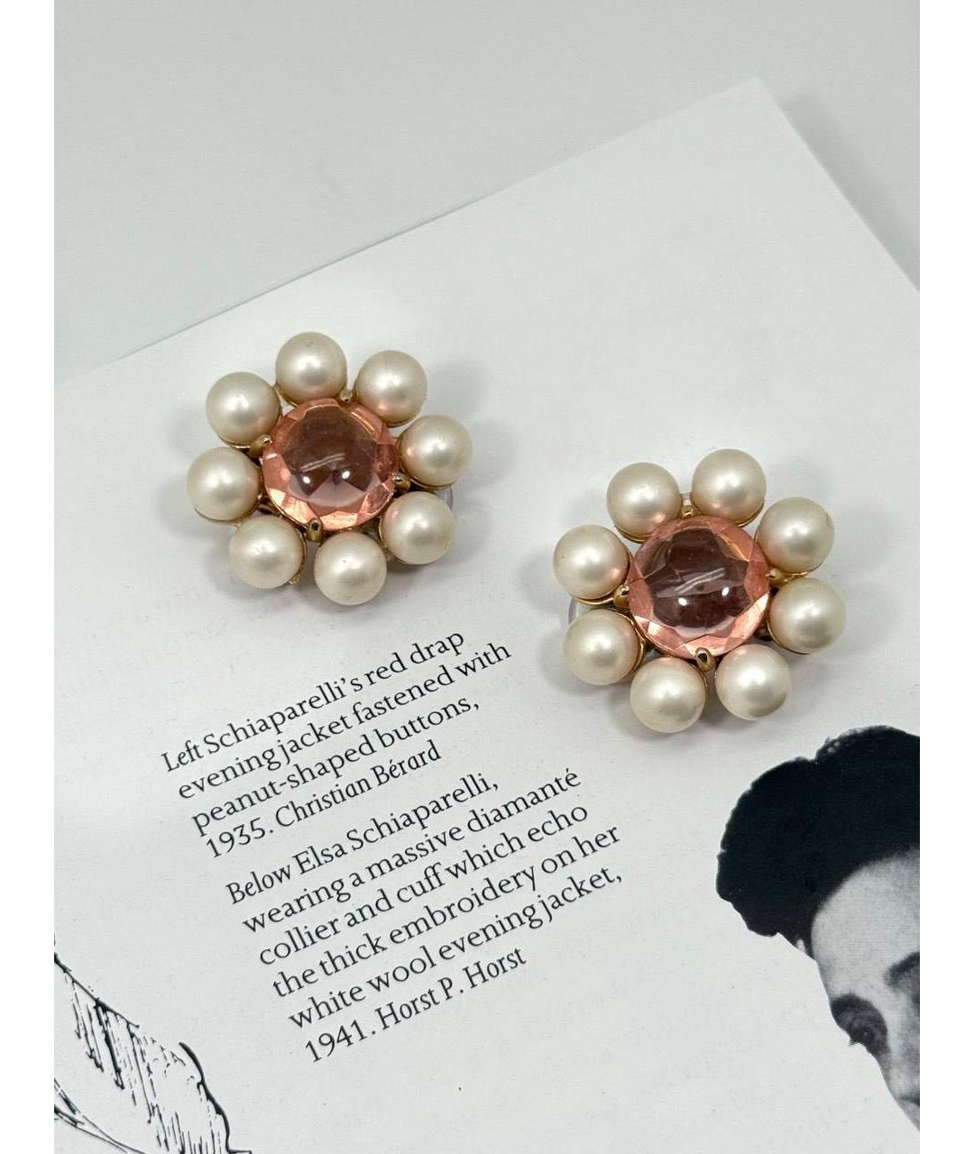 SCHIAPARELLI Розовые металлические клипсы, фото 6