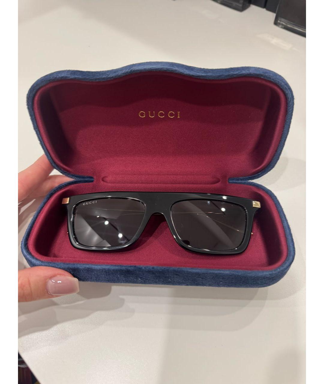 GUCCI Черные пластиковые солнцезащитные очки, фото 4