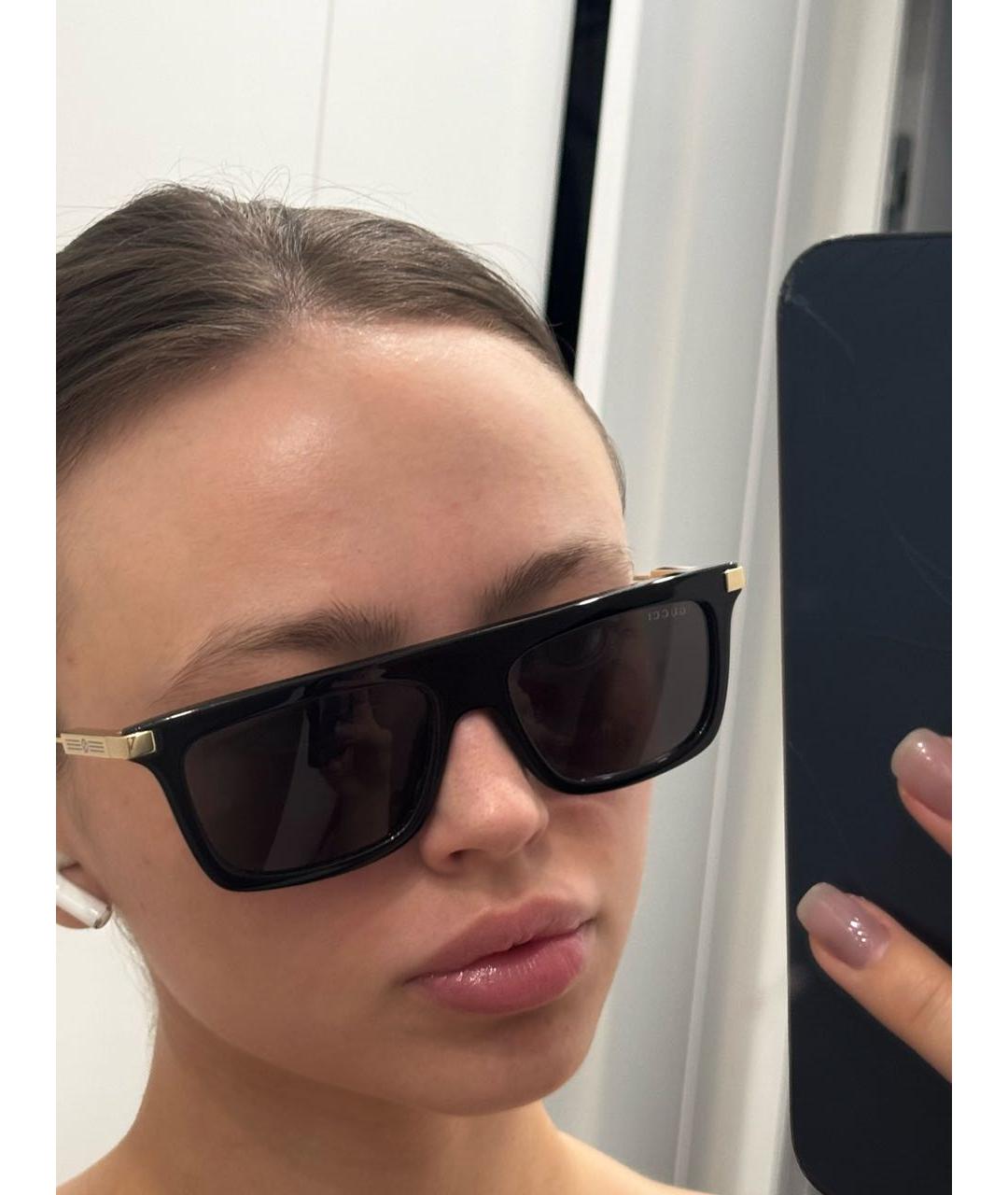 GUCCI Черные пластиковые солнцезащитные очки, фото 2