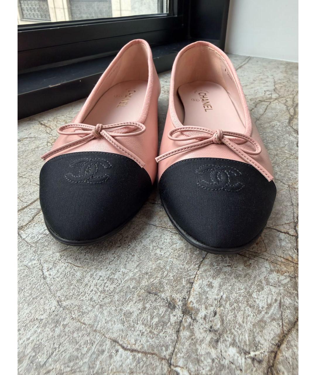 CHANEL Розовые кожаные балетки, фото 2