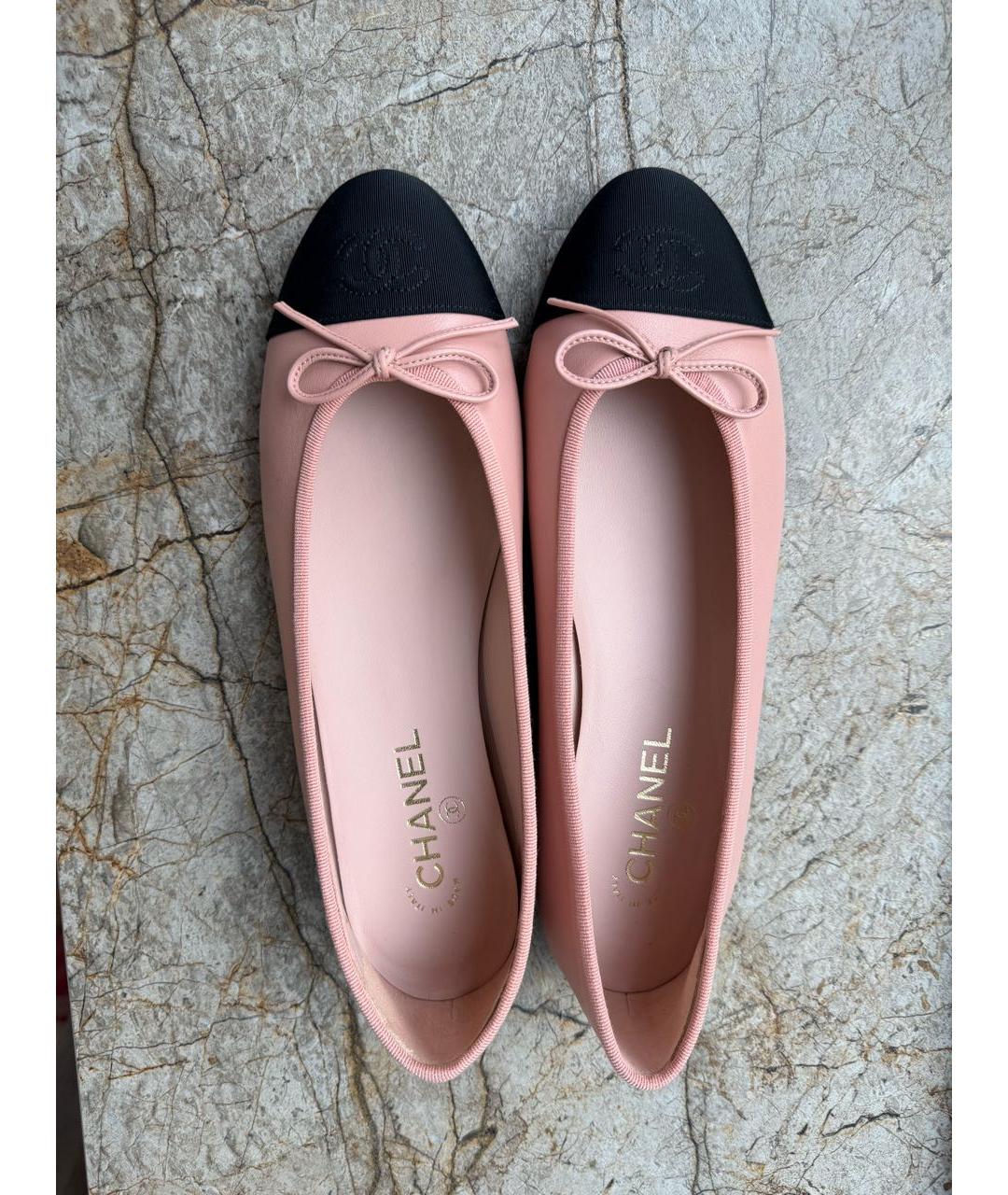 CHANEL Розовые кожаные балетки, фото 3