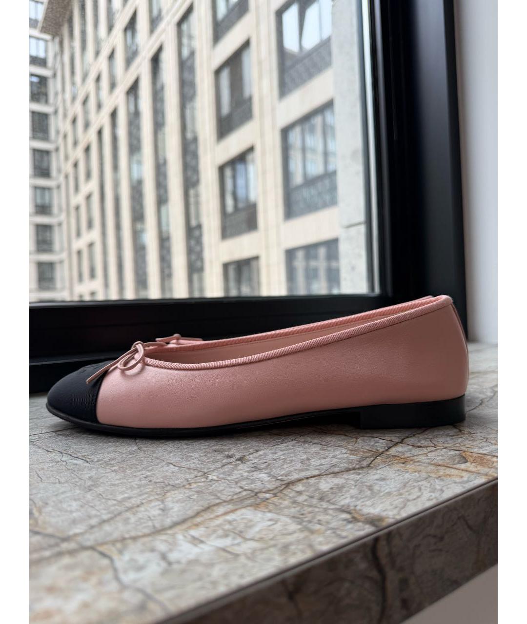 CHANEL Розовые кожаные балетки, фото 8