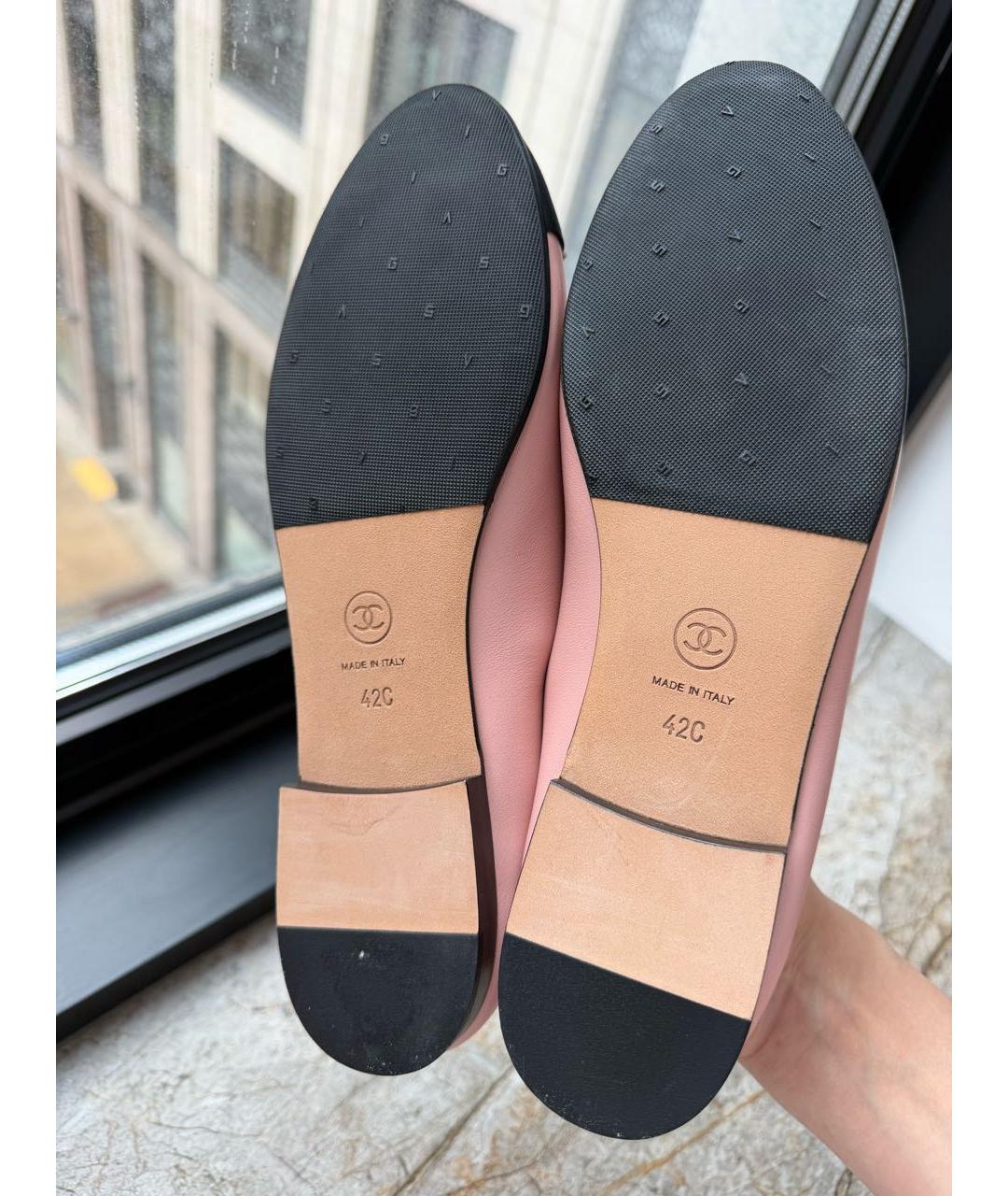 CHANEL Розовые кожаные балетки, фото 5