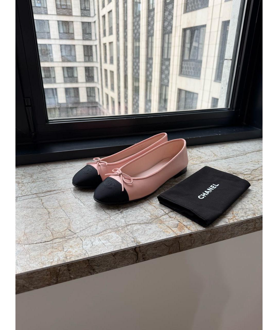 CHANEL Розовые кожаные балетки, фото 7