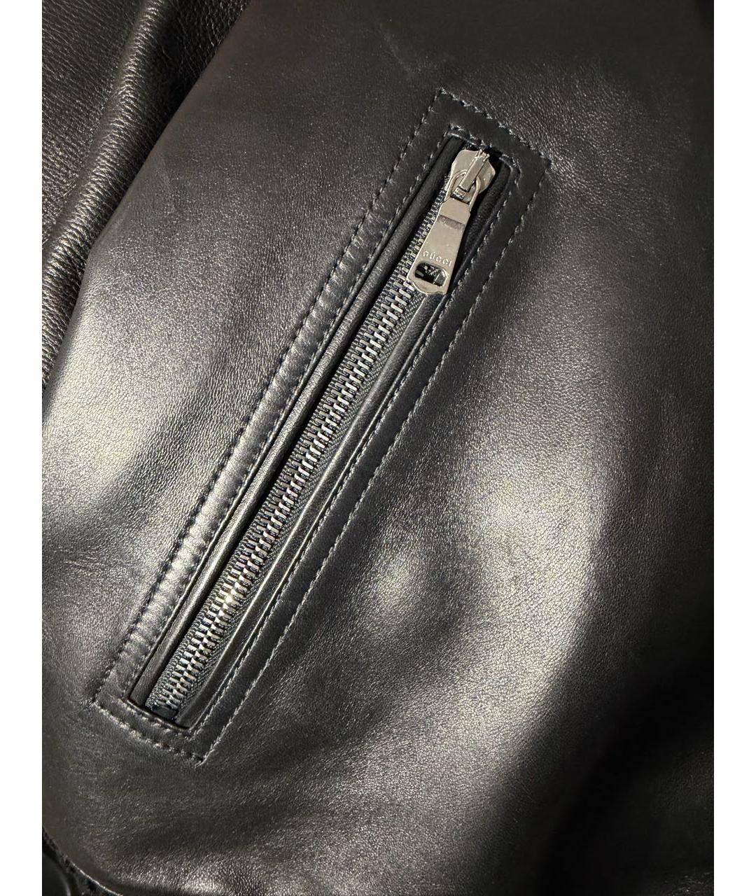 GUCCI Черная кожаная куртка, фото 4