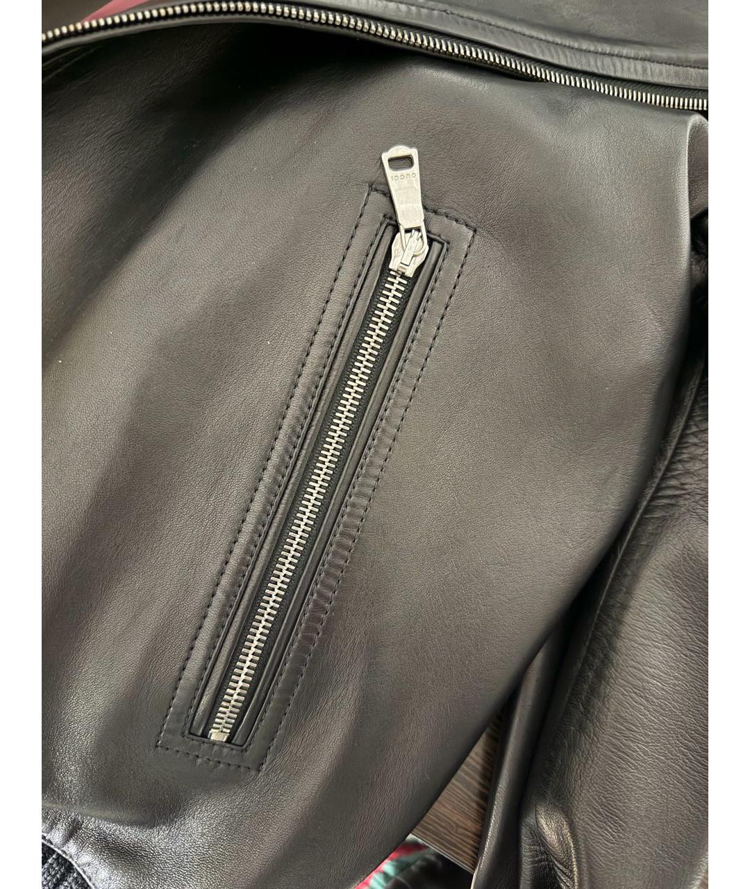 GUCCI Черная кожаная куртка, фото 5