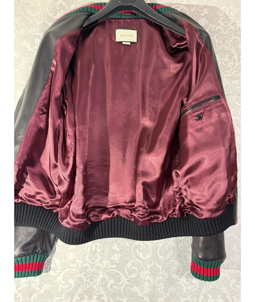 GUCCI Черная кожаная куртка, фото 3