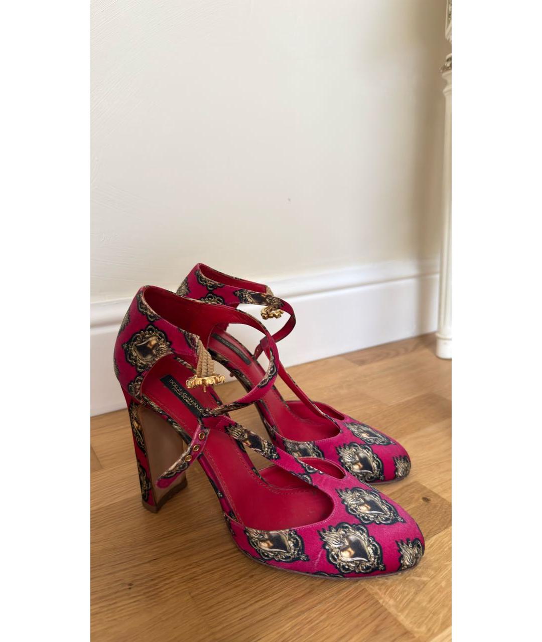 DOLCE&GABBANA Красные текстильные туфли, фото 2