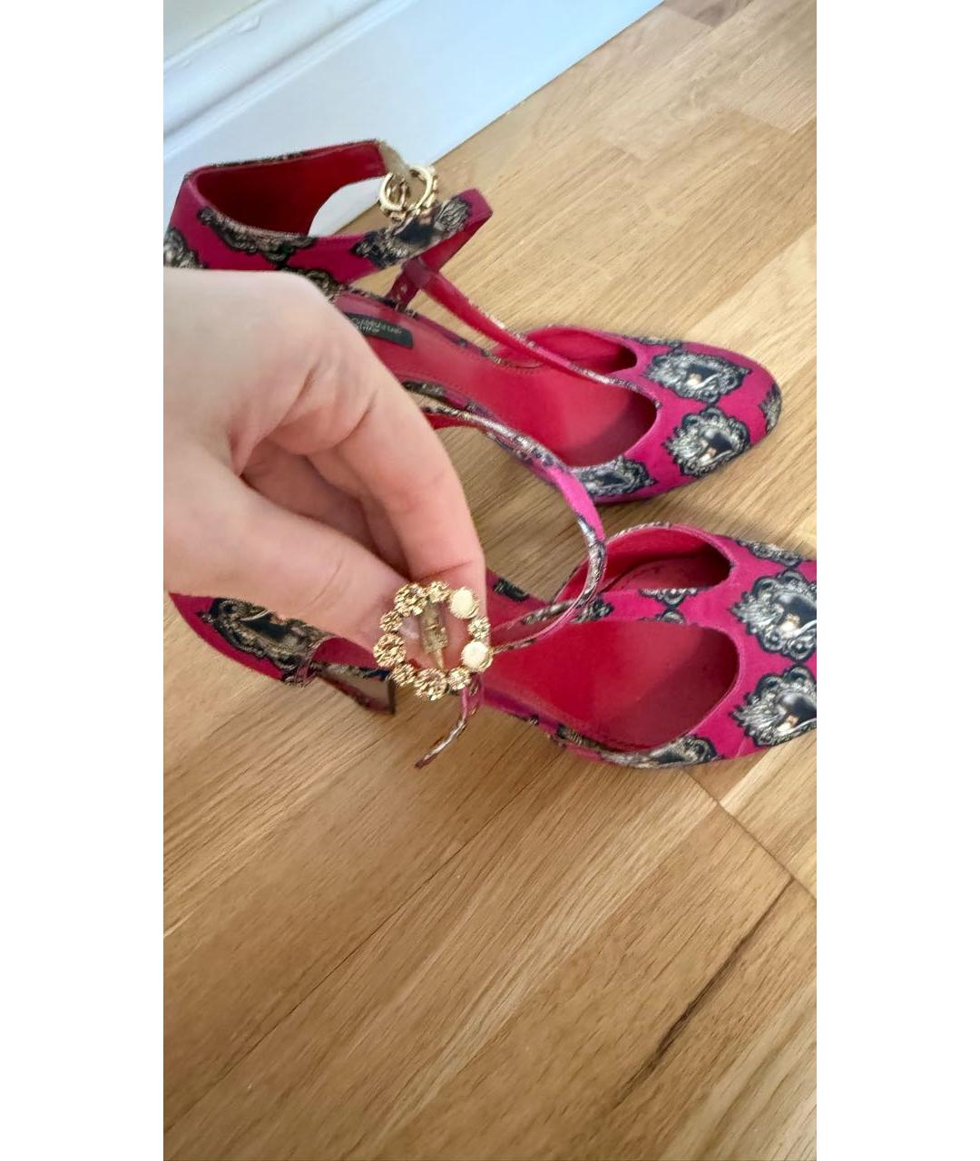 DOLCE&GABBANA Красные текстильные туфли, фото 7