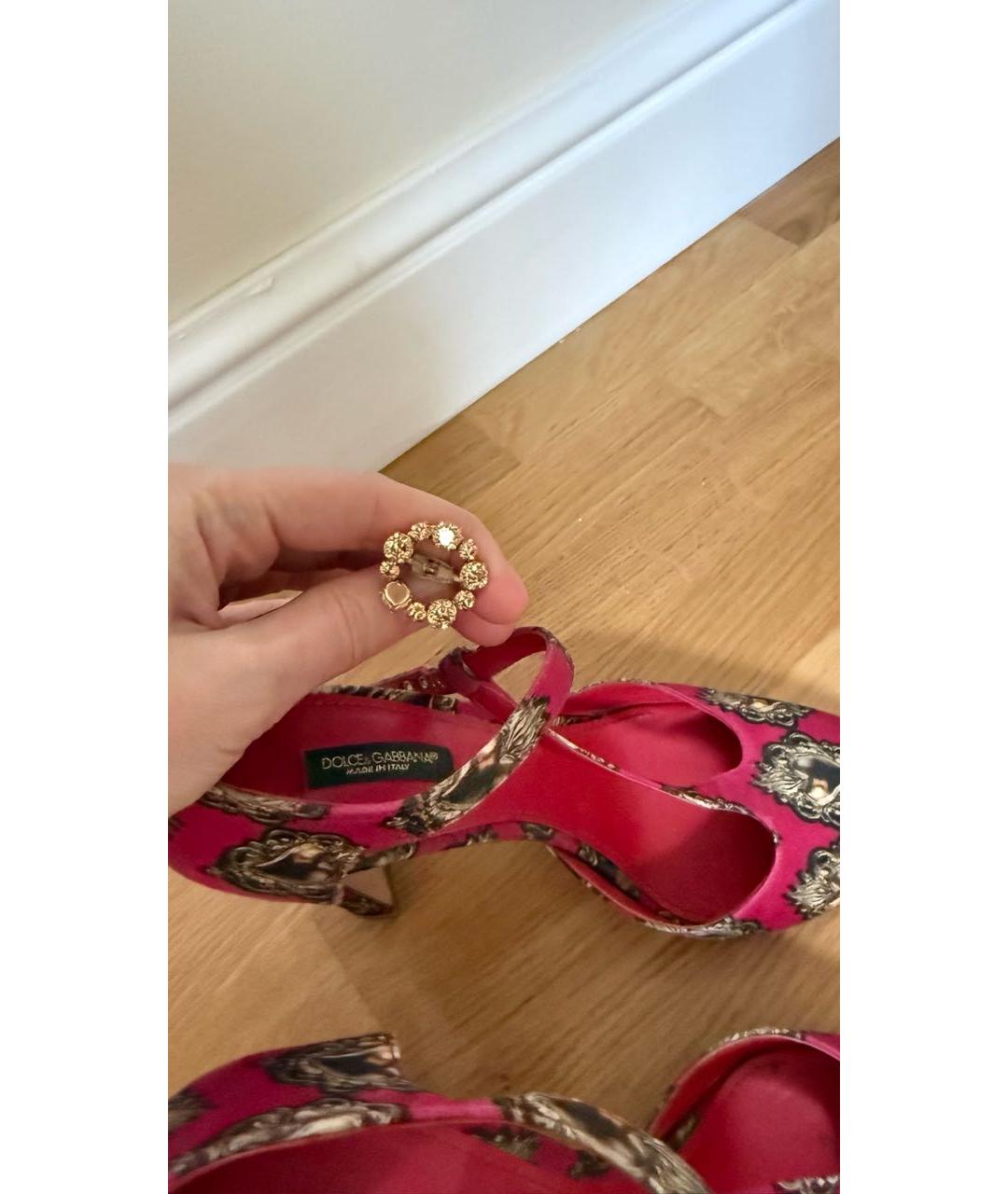 DOLCE&GABBANA Красные текстильные туфли, фото 6