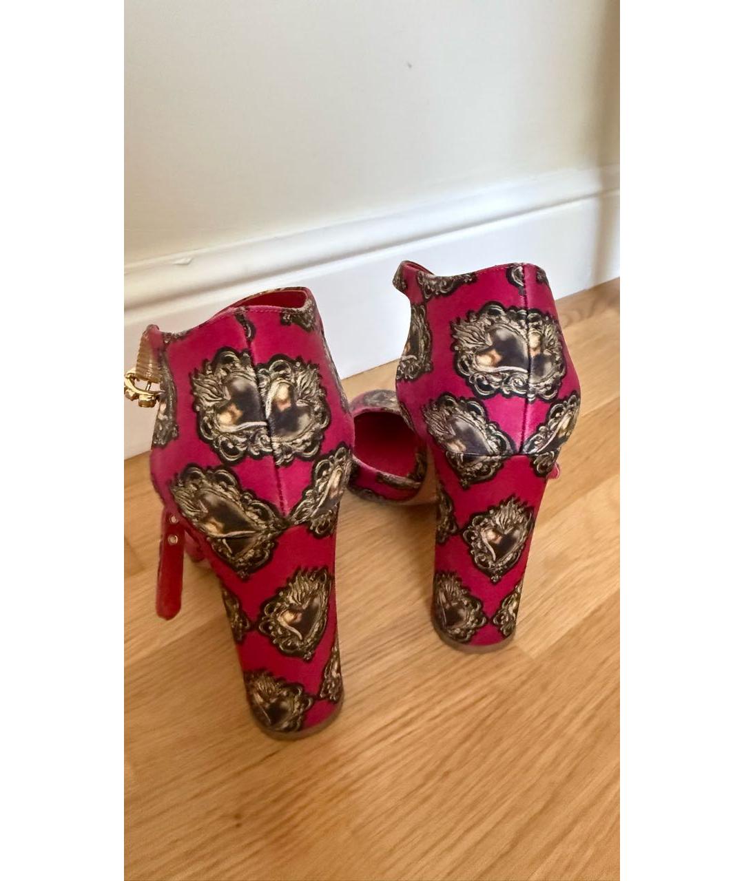 DOLCE&GABBANA Красные текстильные туфли, фото 3