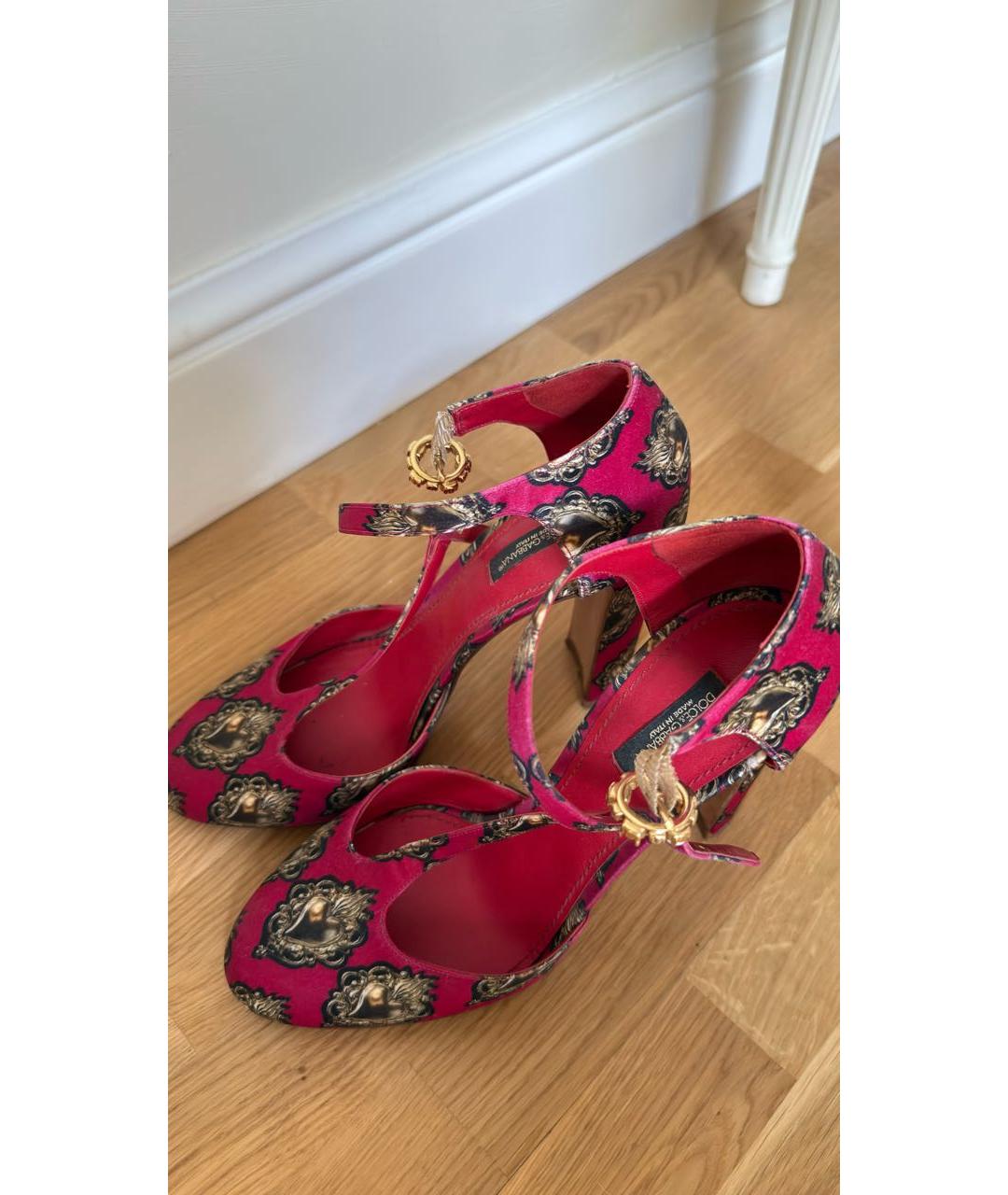 DOLCE&GABBANA Красные текстильные туфли, фото 4