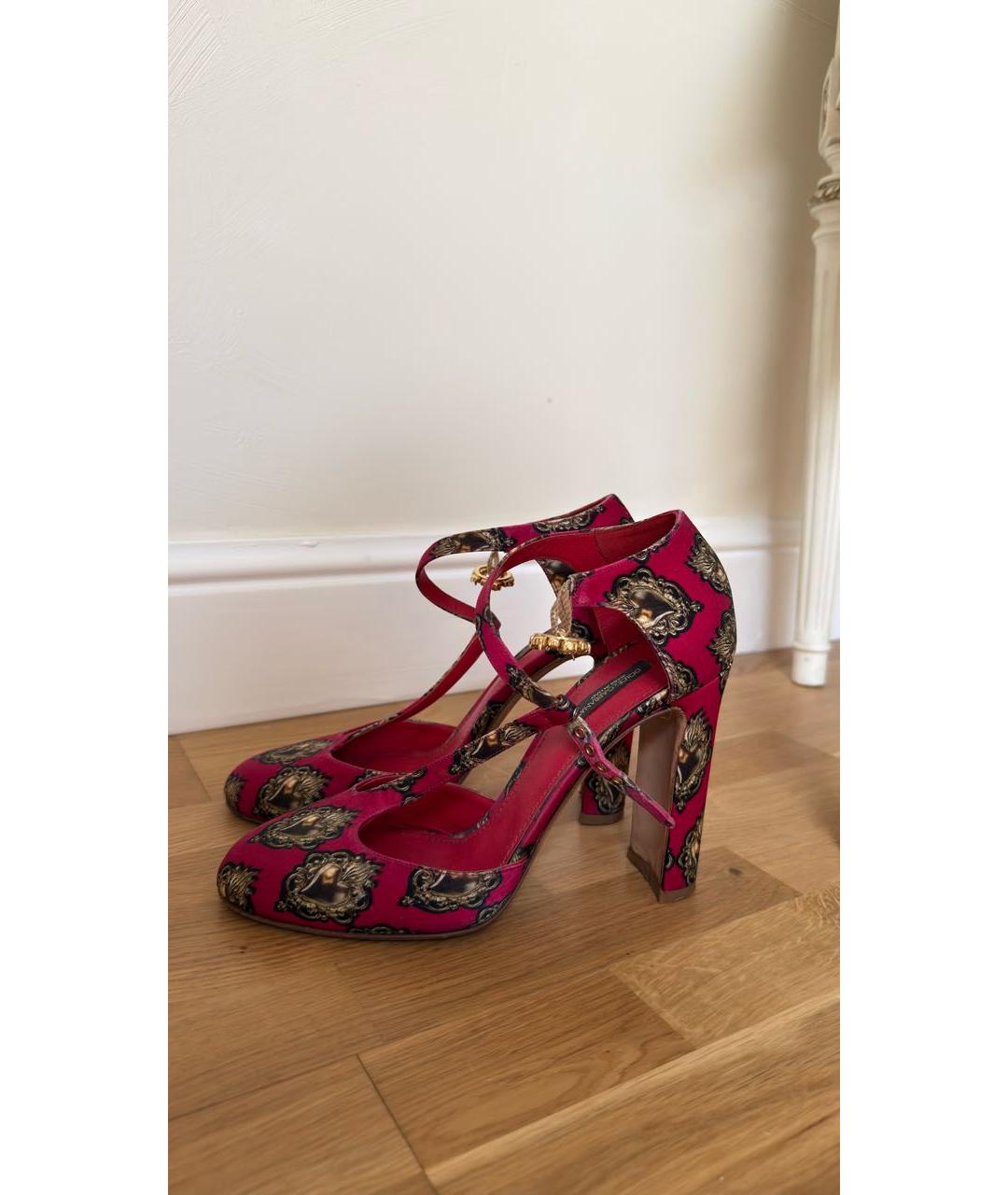 DOLCE&GABBANA Красные текстильные туфли, фото 9