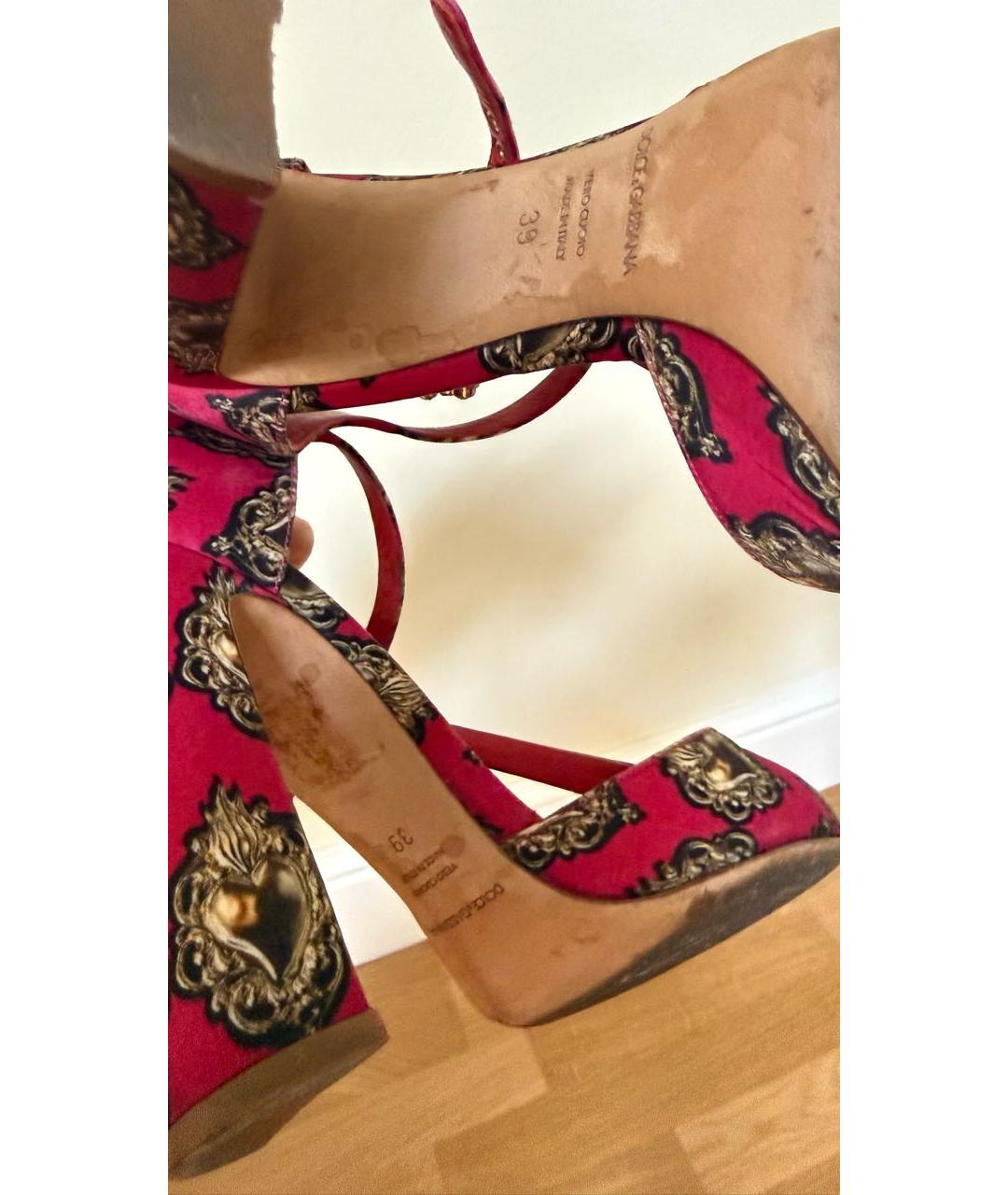 DOLCE&GABBANA Красные текстильные туфли, фото 5