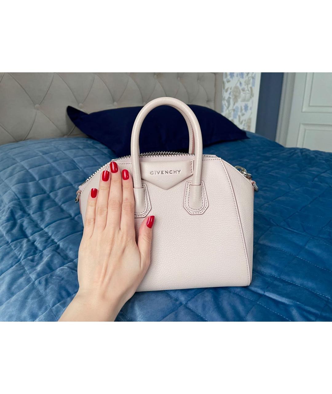 GIVENCHY Розовая кожаная сумка с короткими ручками, фото 6