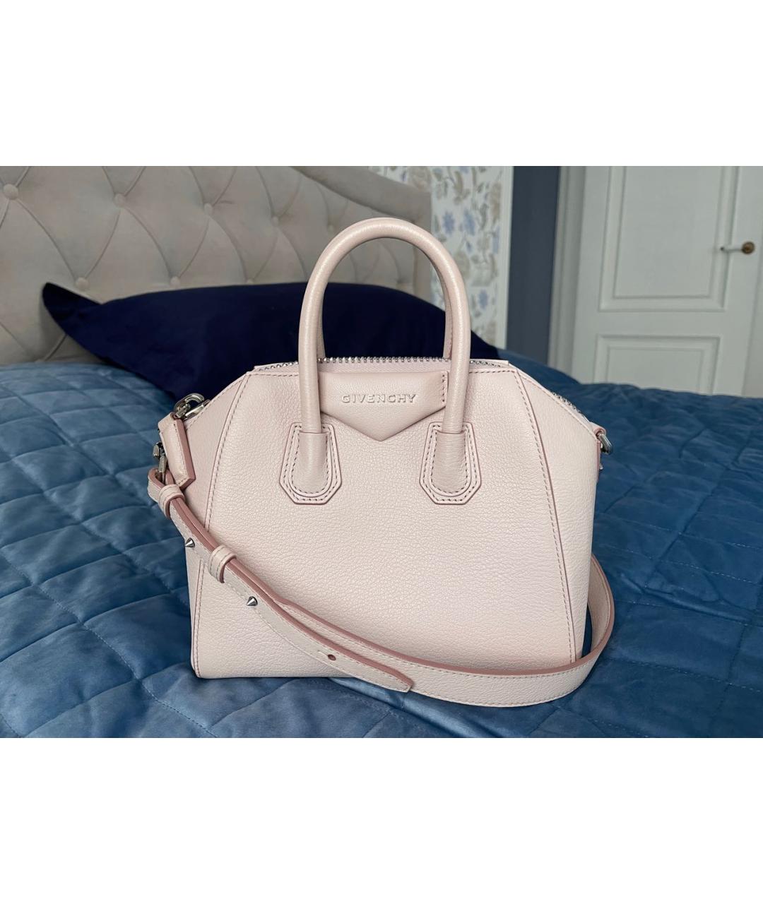 GIVENCHY Розовая кожаная сумка с короткими ручками, фото 7