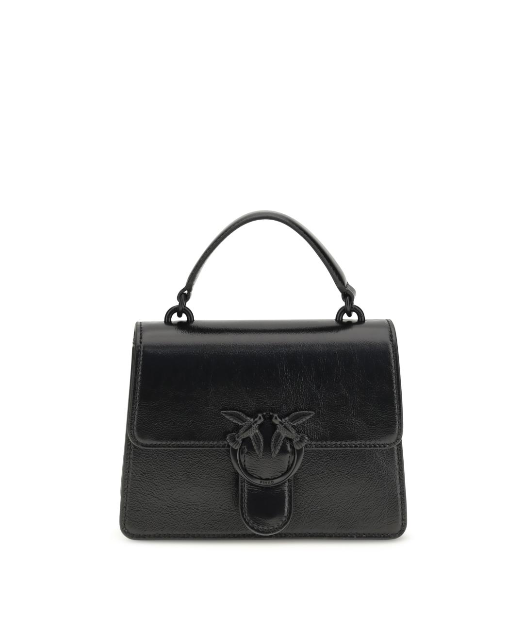 PINKO Черная кожаная сумка тоут, фото 1
