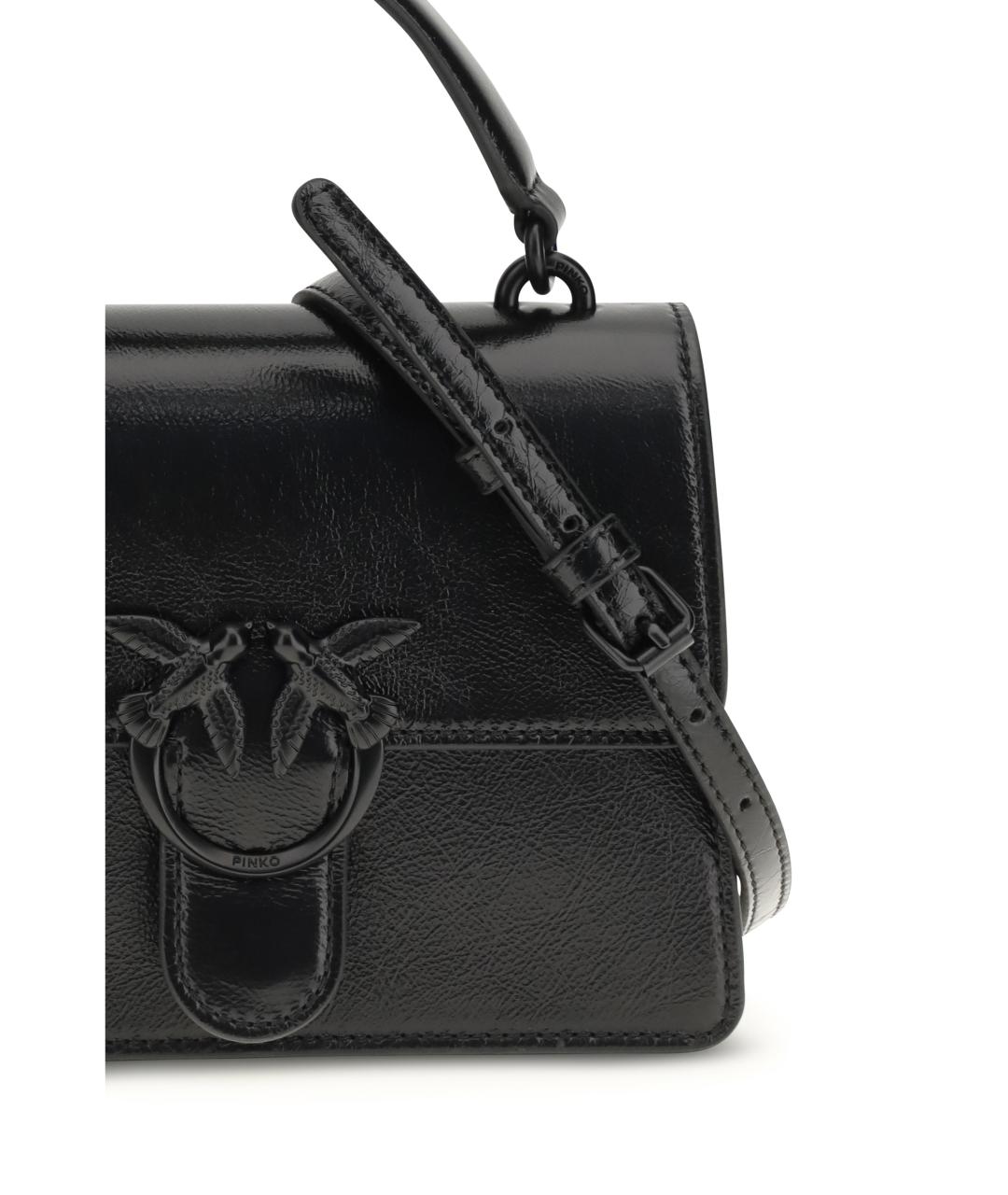 PINKO Черная кожаная сумка тоут, фото 4