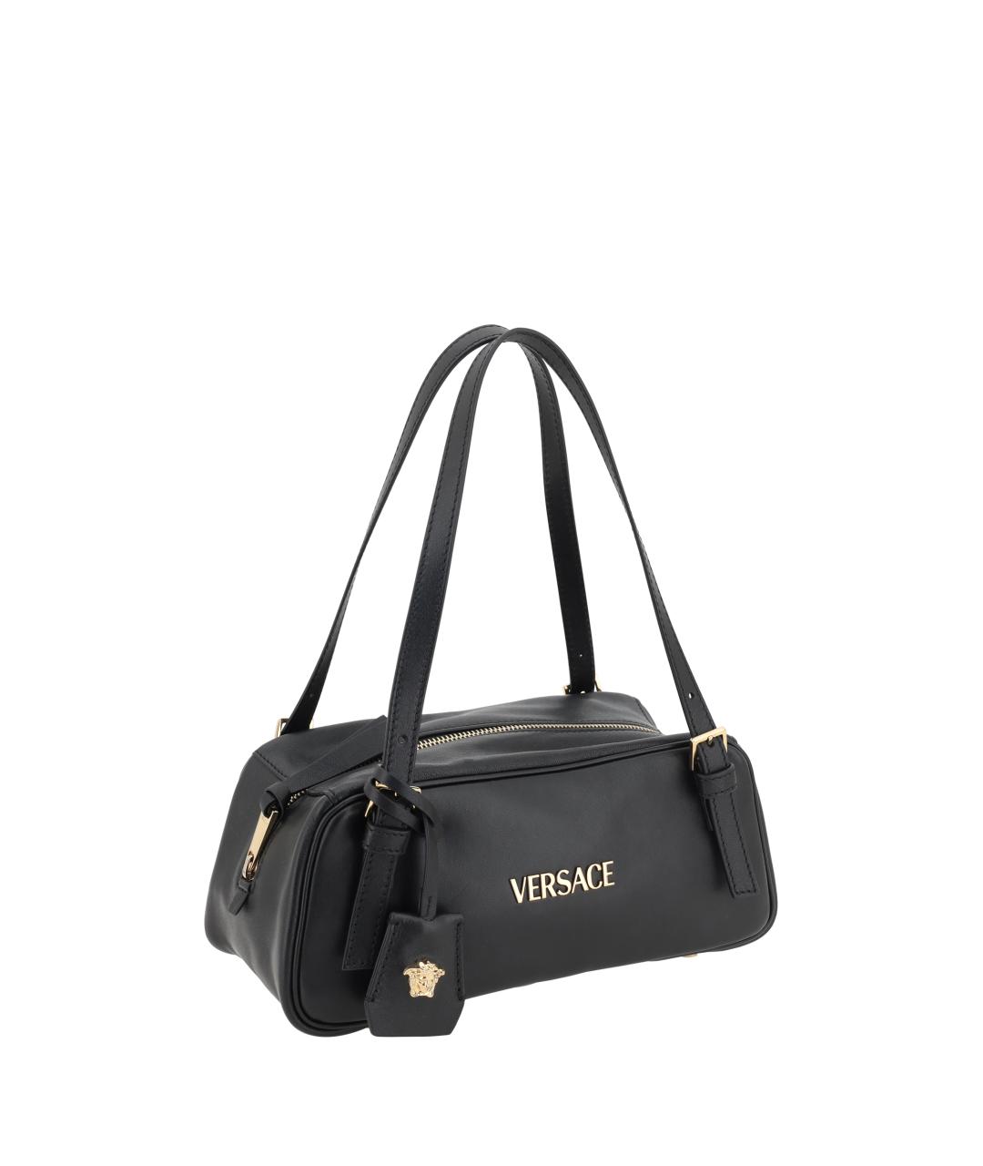 VERSACE Черная кожаная сумка через плечо, фото 2