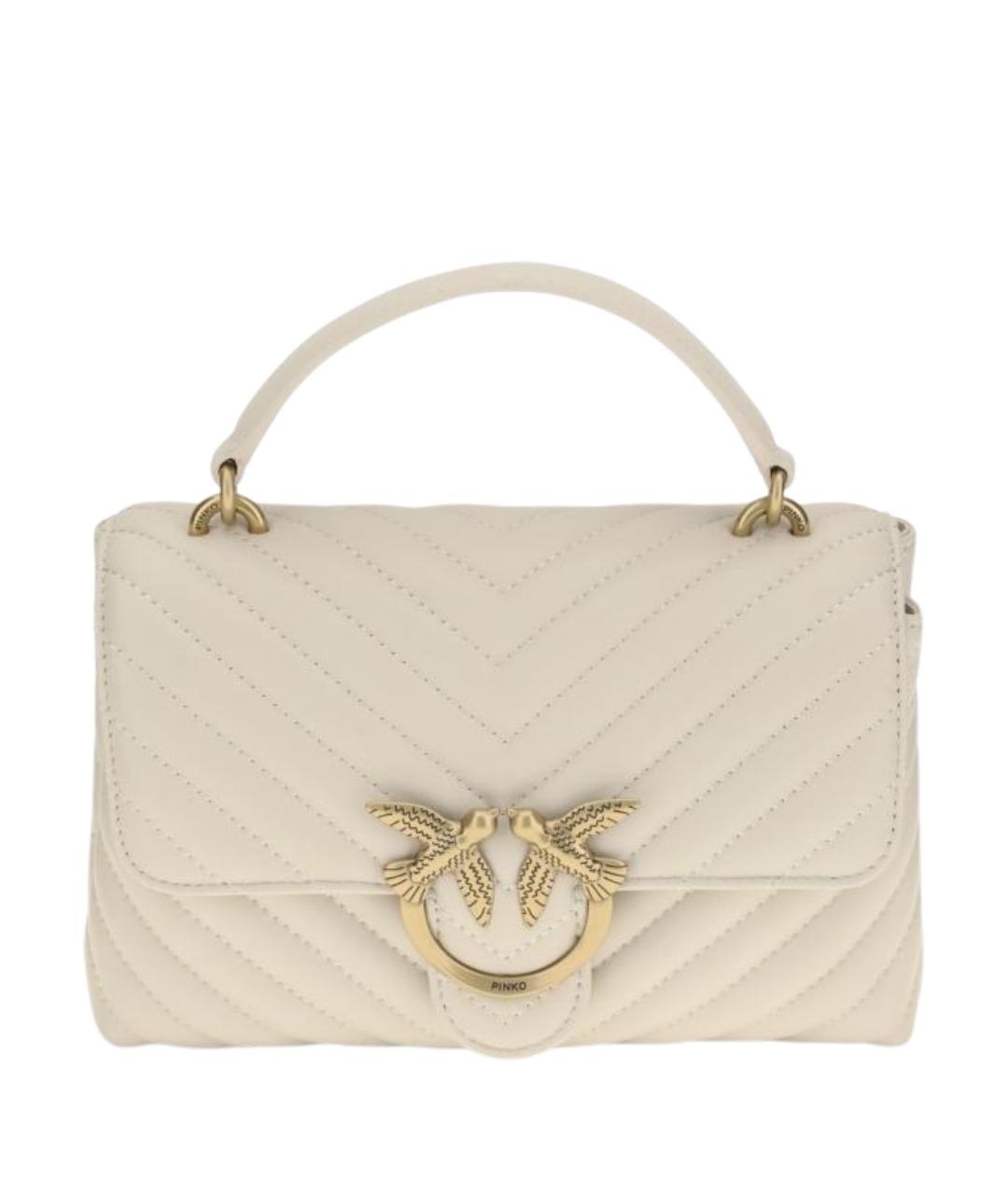PINKO Белая кожаная сумка через плечо, фото 1