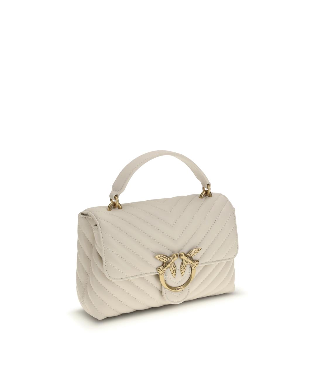 PINKO Белая кожаная сумка через плечо, фото 2
