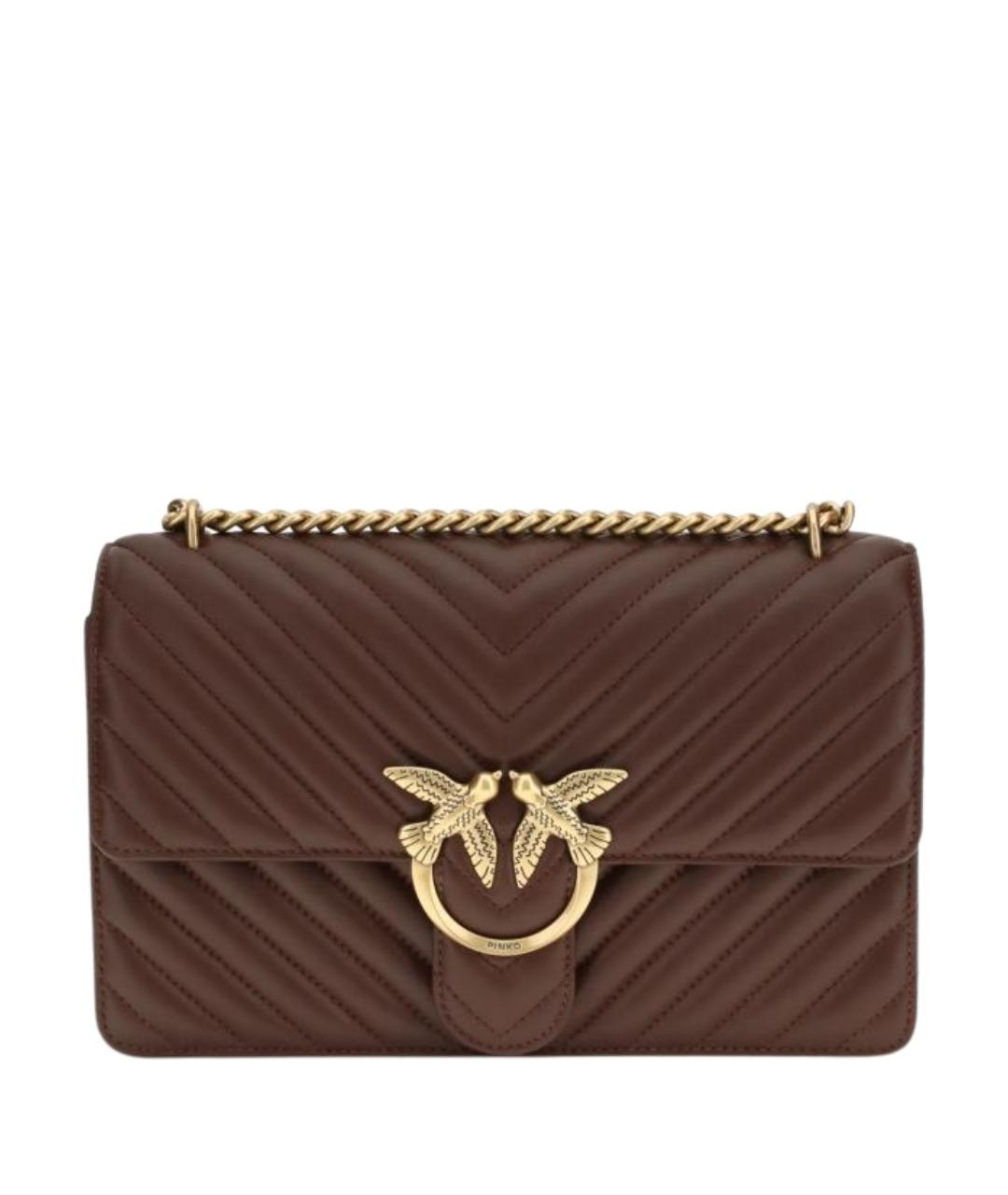 PINKO Бордовая кожаная сумка через плечо, фото 1