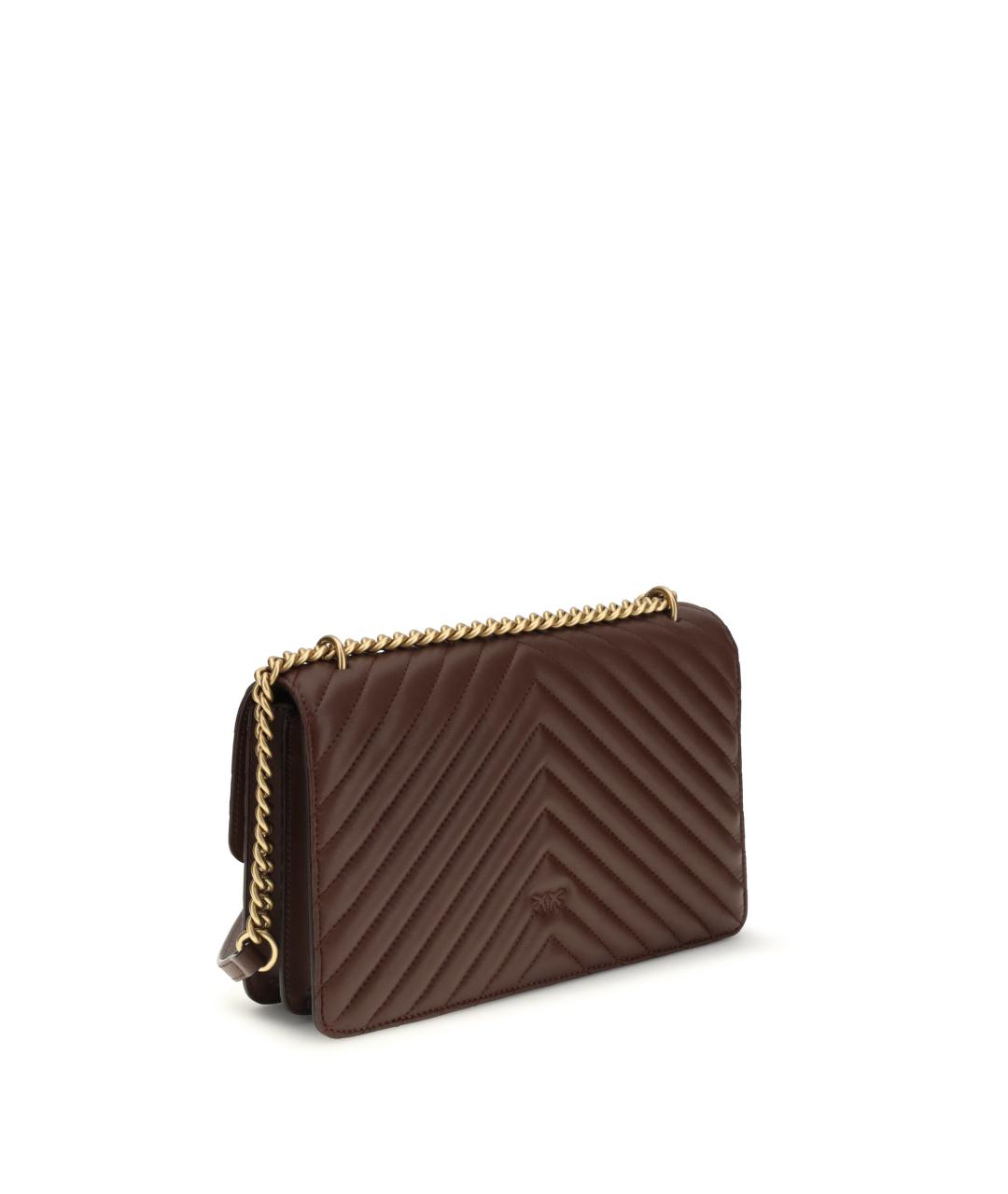 PINKO Бордовая кожаная сумка через плечо, фото 3