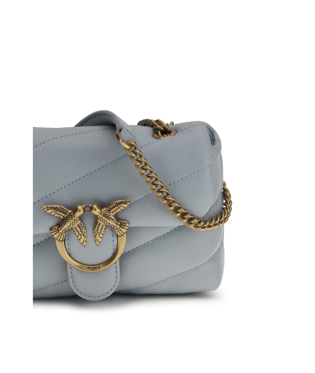PINKO Голубая кожаная сумка через плечо, фото 4