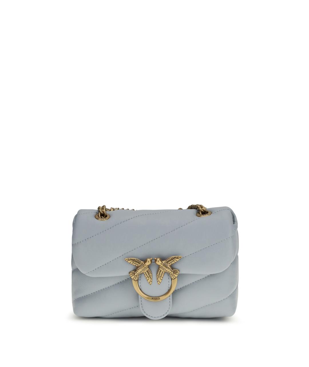 PINKO Голубая кожаная сумка через плечо, фото 1