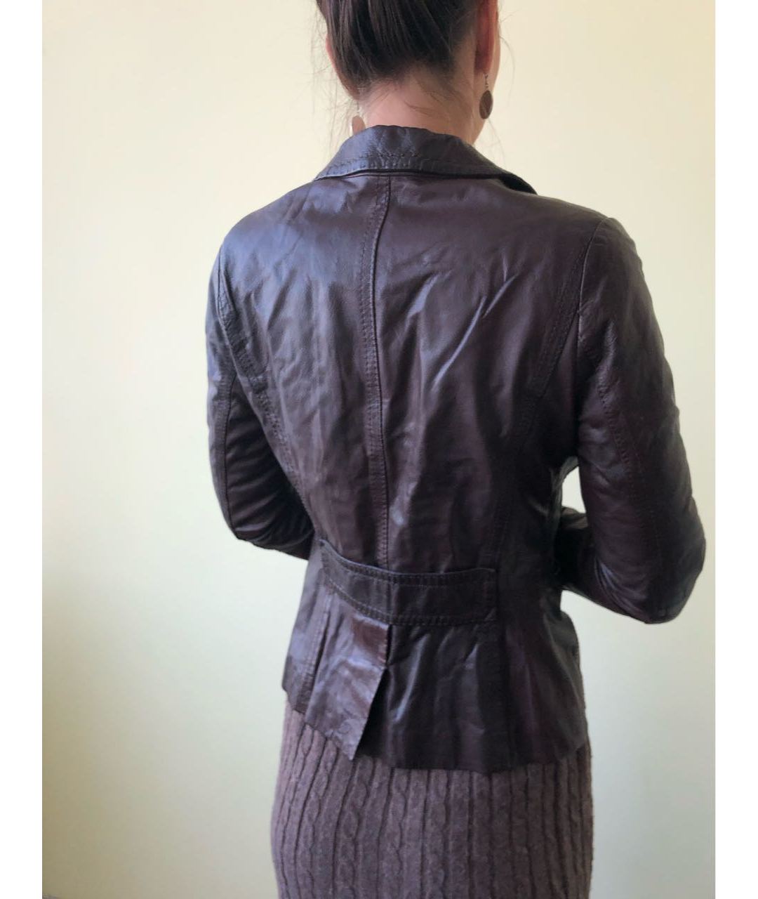MAX&MOI Коричневый кожаный жакет/пиджак, фото 3