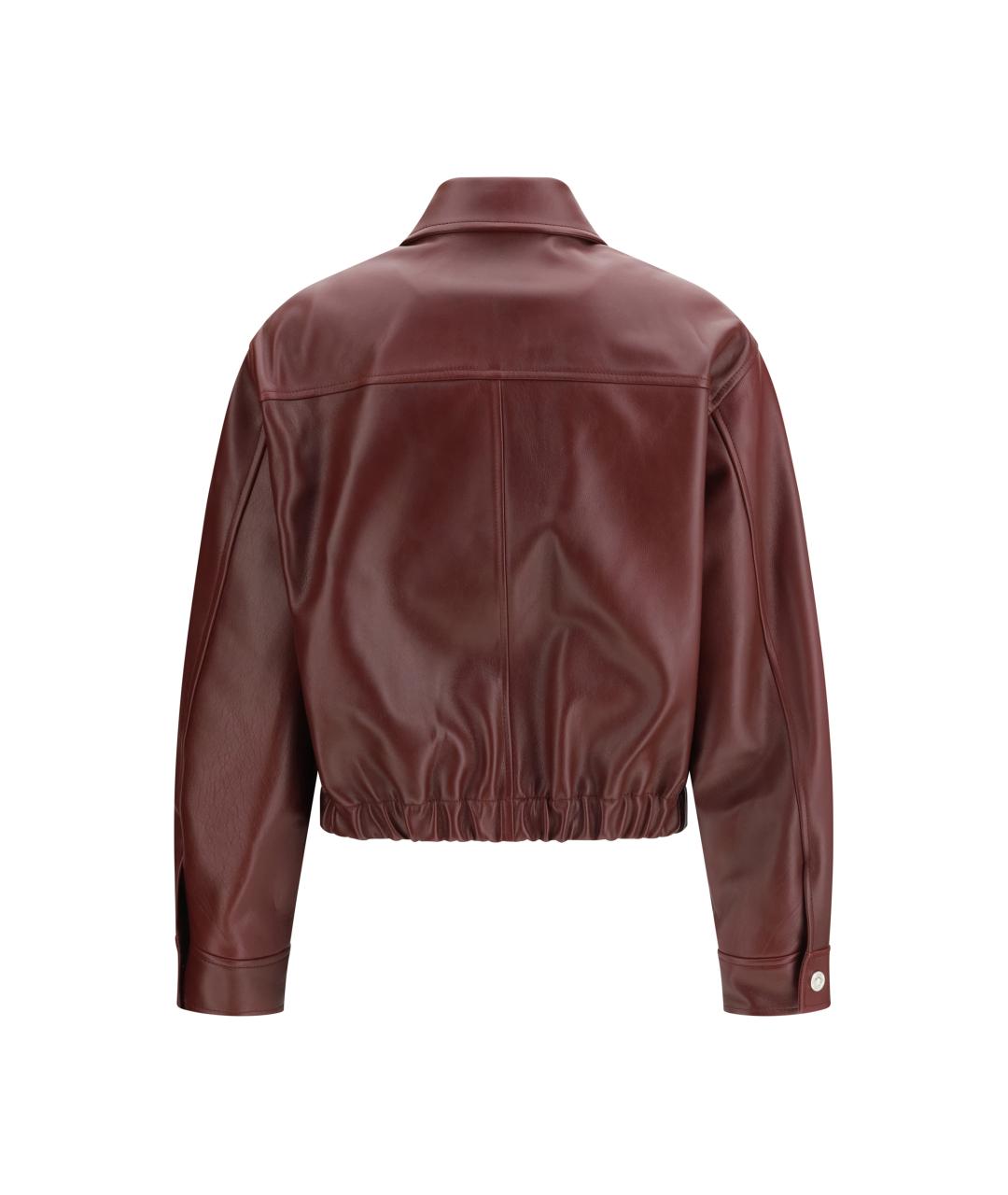 VERSACE Бордовая кожаная куртка, фото 2