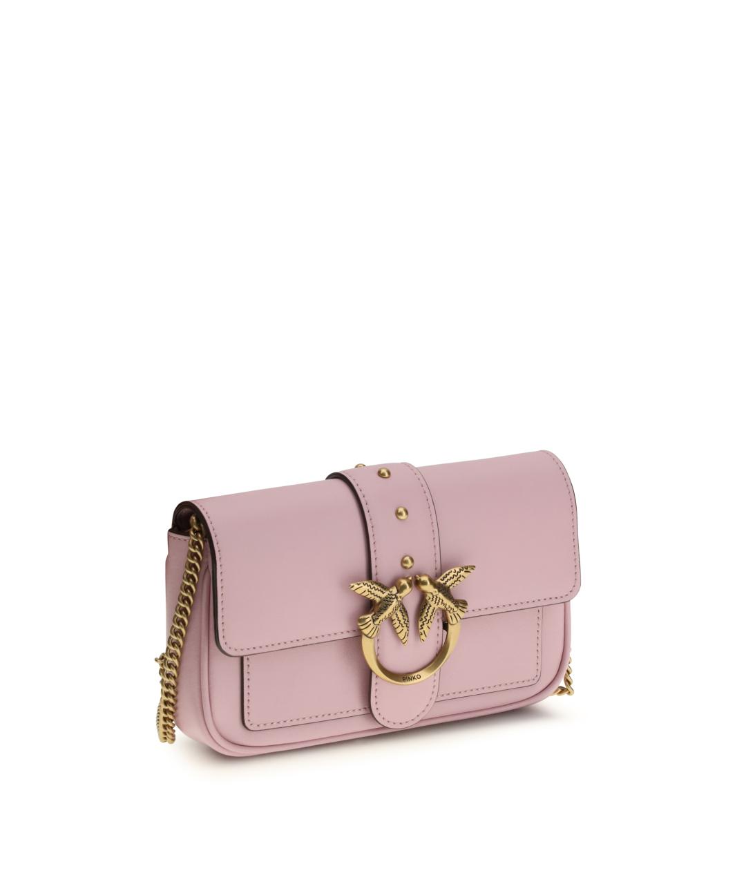PINKO Розовая кожаная сумка через плечо, фото 2