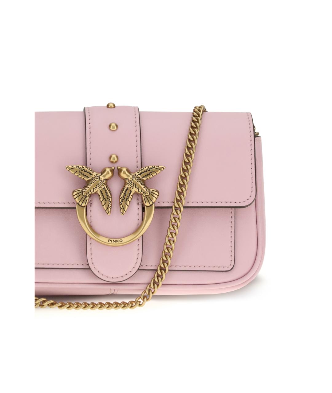 PINKO Розовая кожаная сумка через плечо, фото 4