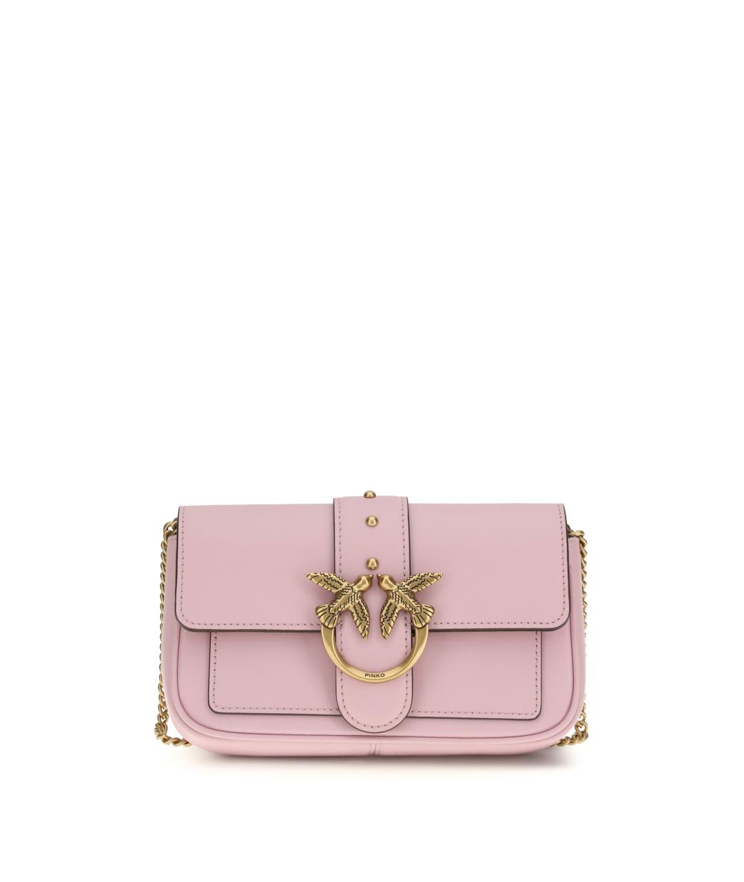 PINKO Розовая кожаная сумка через плечо, фото 1