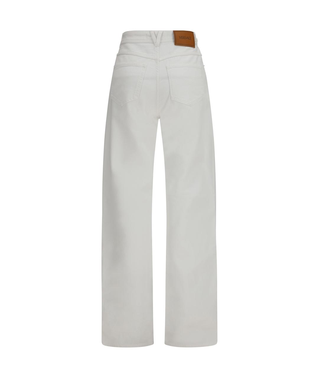 VERSACE Белые хлопковые прямые джинсы, фото 2