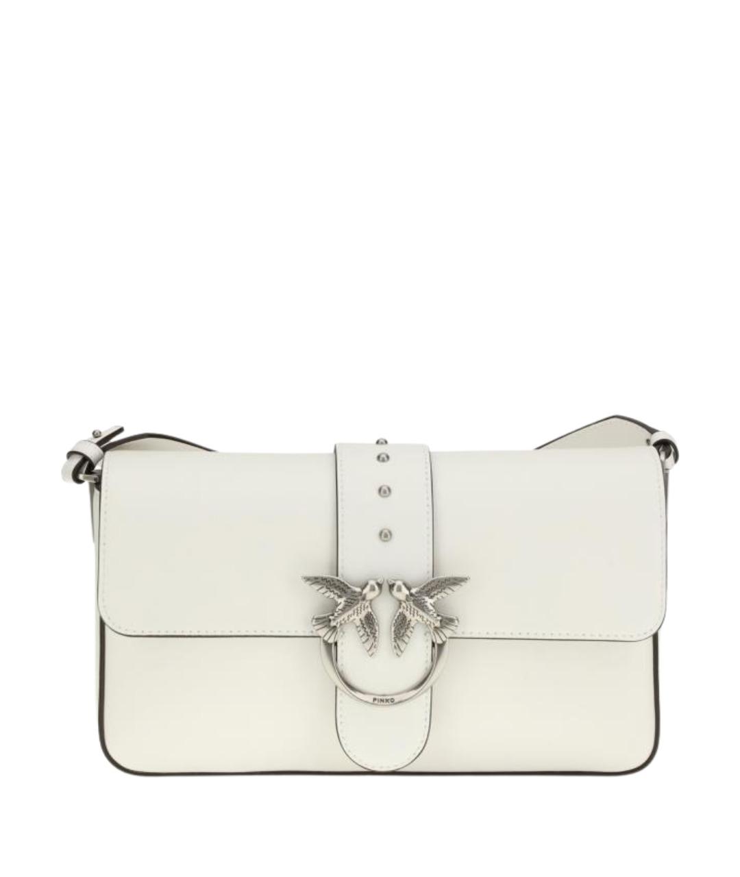 PINKO Белая кожаная сумка через плечо, фото 1