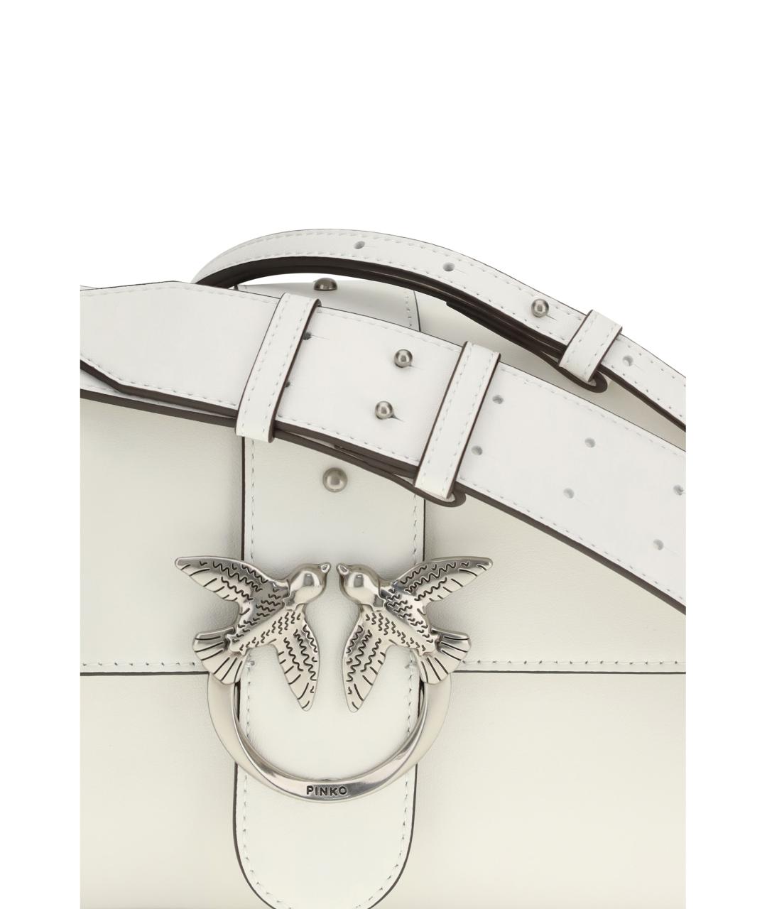 PINKO Белая кожаная сумка через плечо, фото 4
