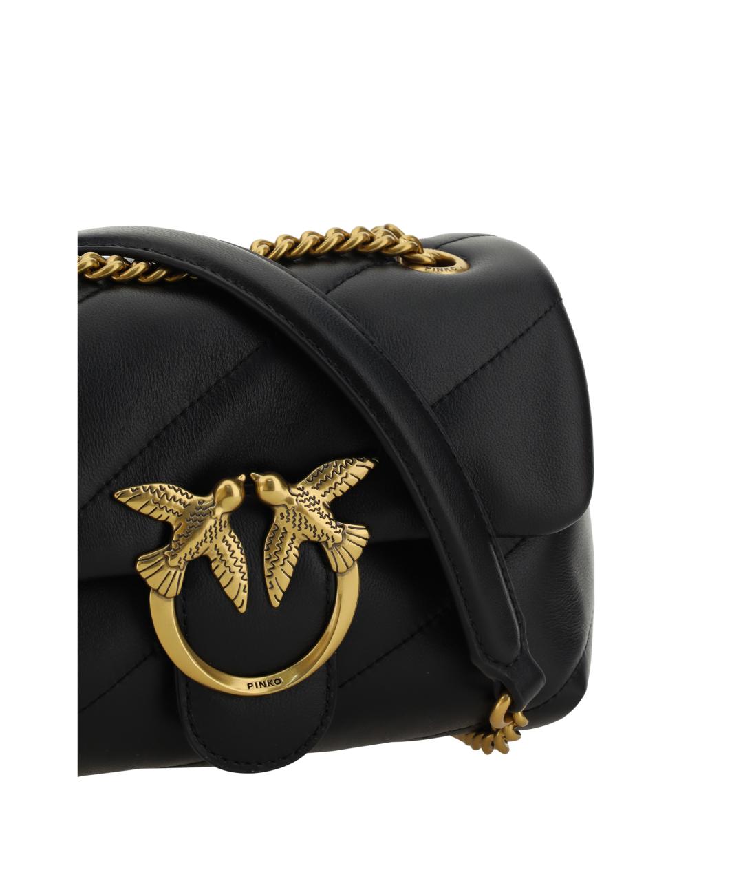 PINKO Черная кожаная сумка через плечо, фото 4