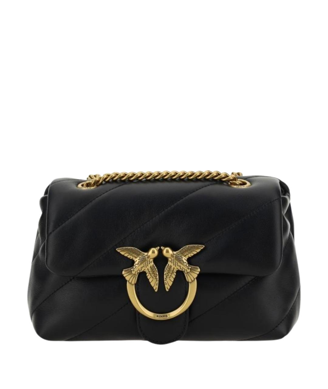 PINKO Черная кожаная сумка через плечо, фото 1