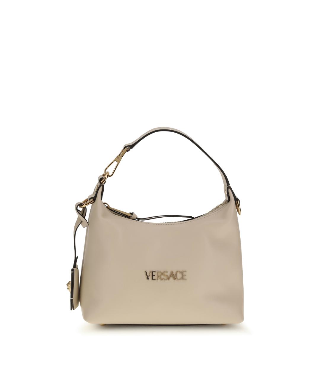VERSACE Бежевая кожаная сумка через плечо, фото 1