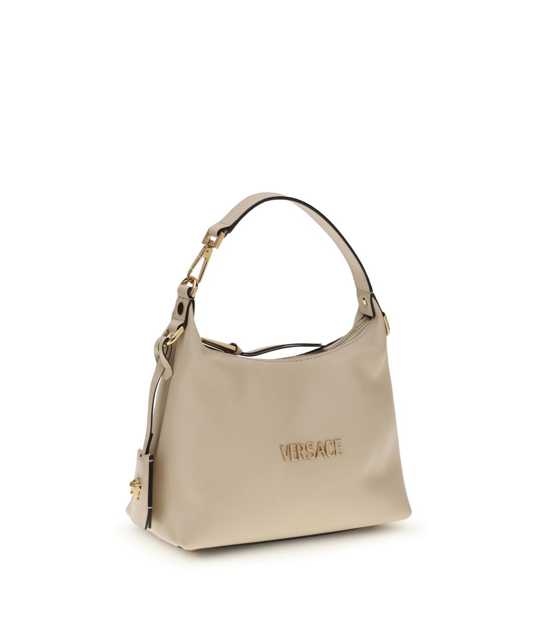 VERSACE Бежевая кожаная сумка через плечо, фото 2