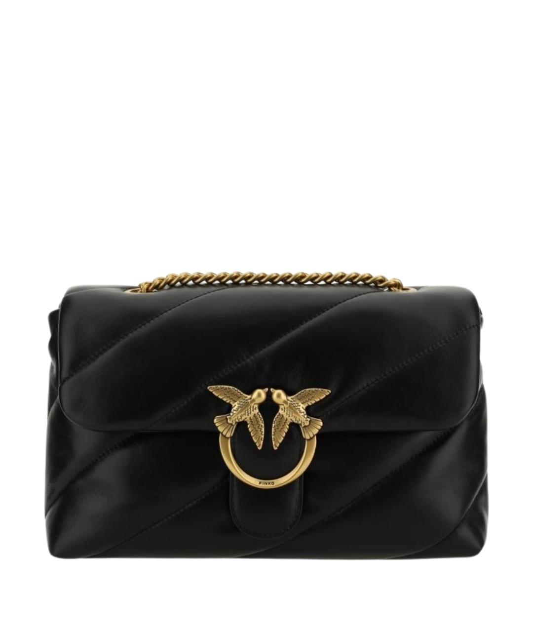 PINKO Черная кожаная сумка через плечо, фото 1
