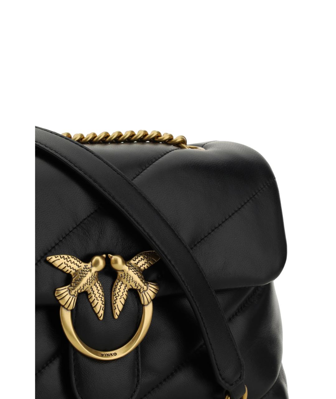 PINKO Черная кожаная сумка через плечо, фото 4
