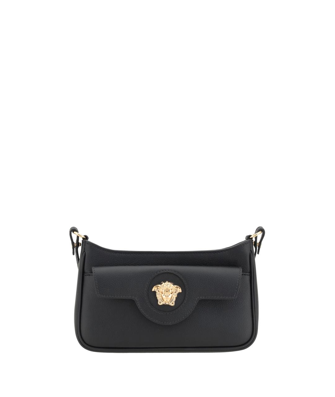 VERSACE Черная кожаная сумка через плечо, фото 1