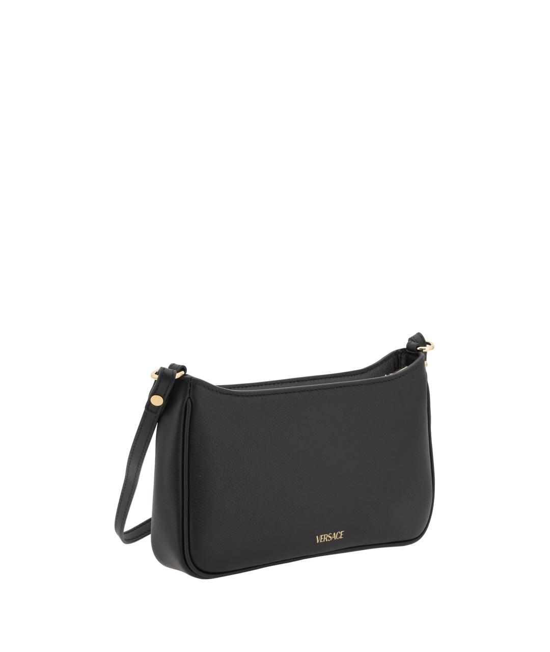 VERSACE Черная кожаная сумка через плечо, фото 3