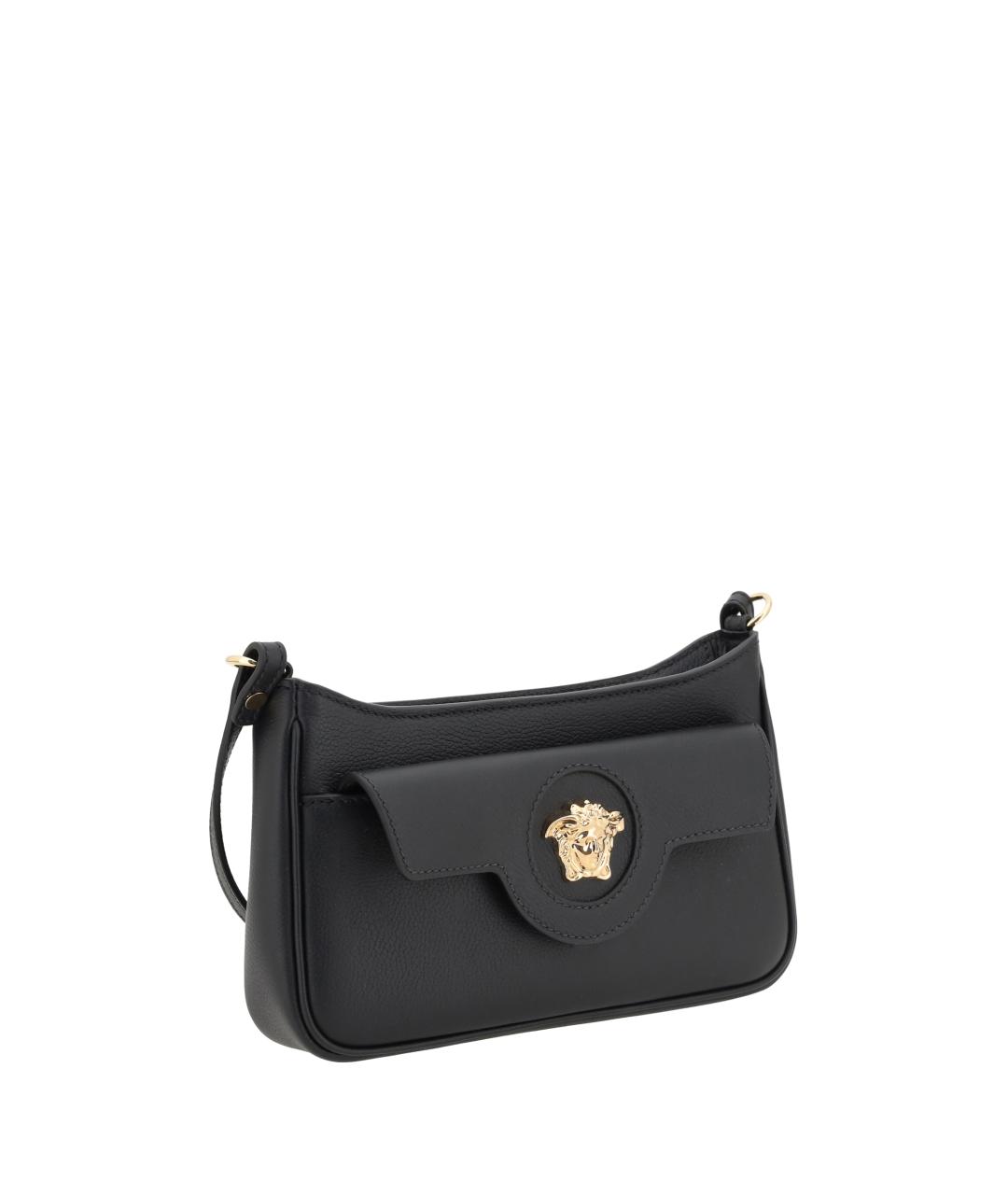 VERSACE Черная кожаная сумка через плечо, фото 2