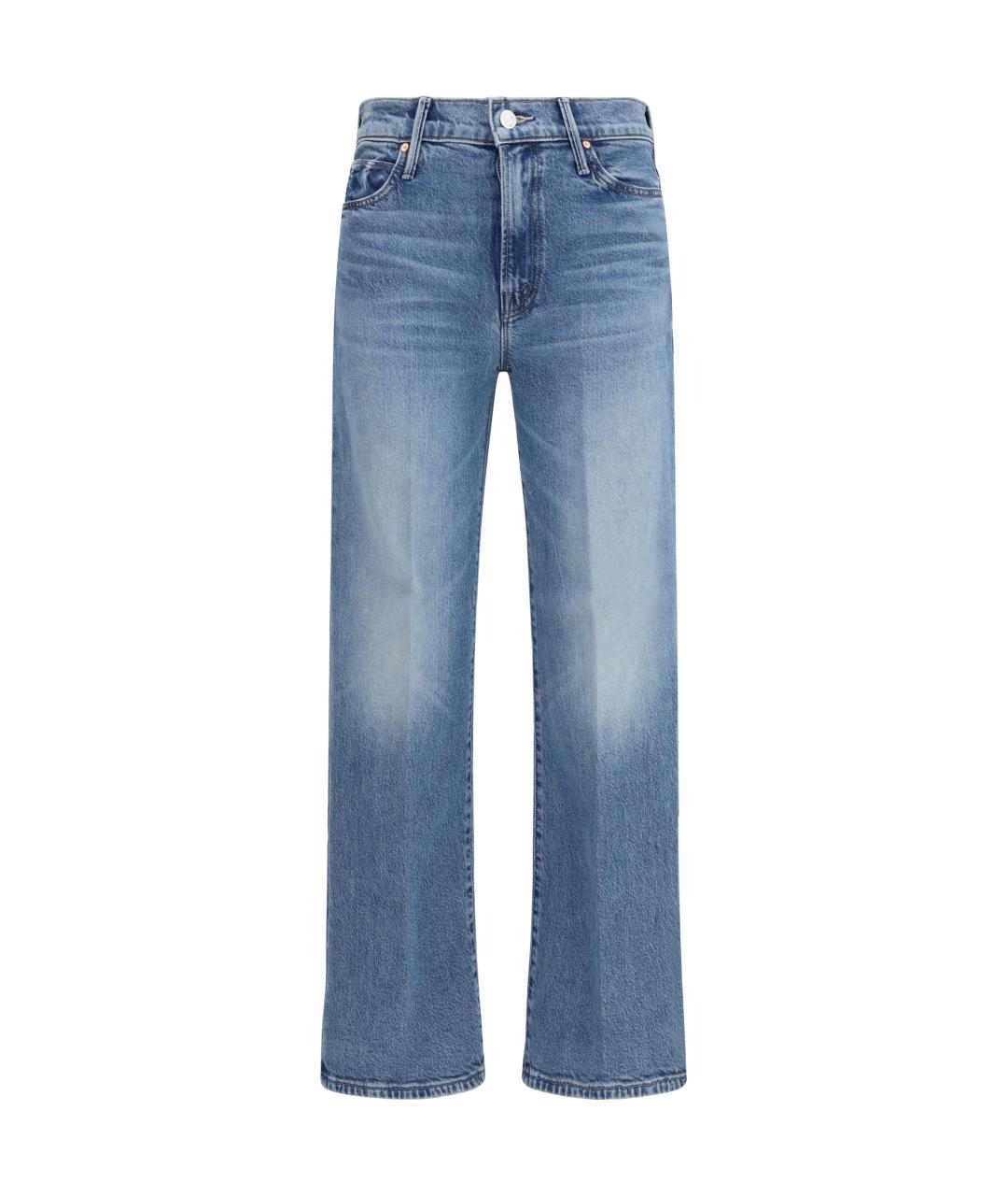 MOTHER Голубые хлопко-лиоцелловые прямые джинсы, фото 1