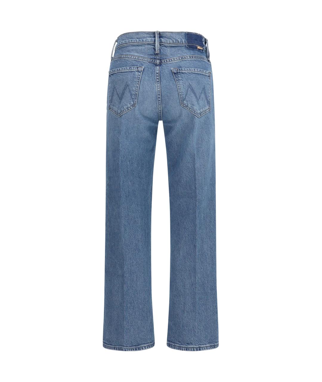 MOTHER Голубые хлопко-лиоцелловые прямые джинсы, фото 2